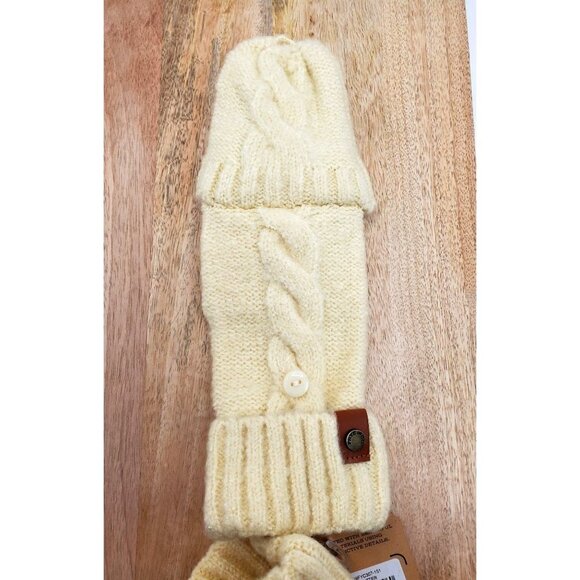 Frye and Co. Pop Top Cable Mittens Butter Cream - Picture 2 of 8